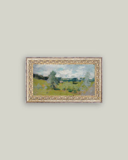 Abstract Landscape Framed Antique Art: 7x5