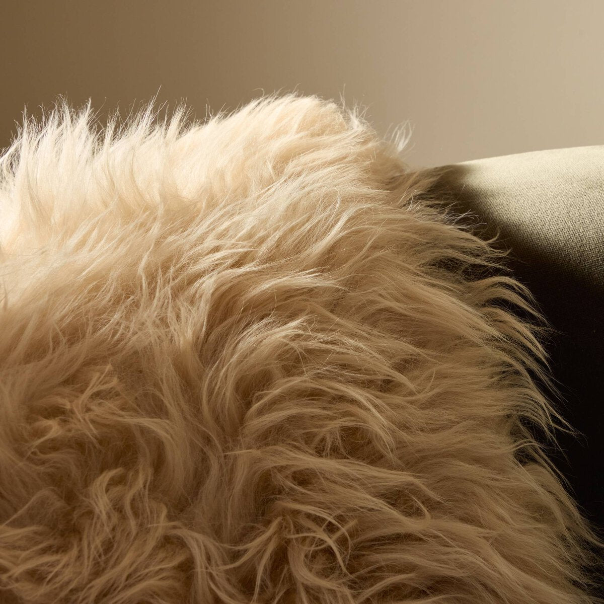 Beige Lalo Lambskin Throw