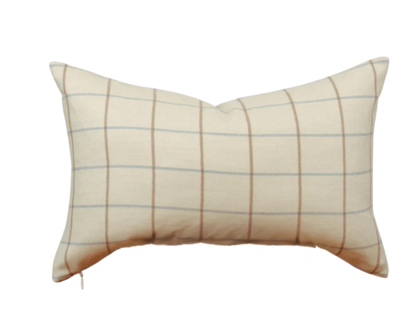 Wool Plaid Lumbar Pillow