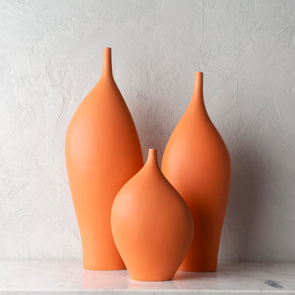 Neo Orange Ceramic Vase Set