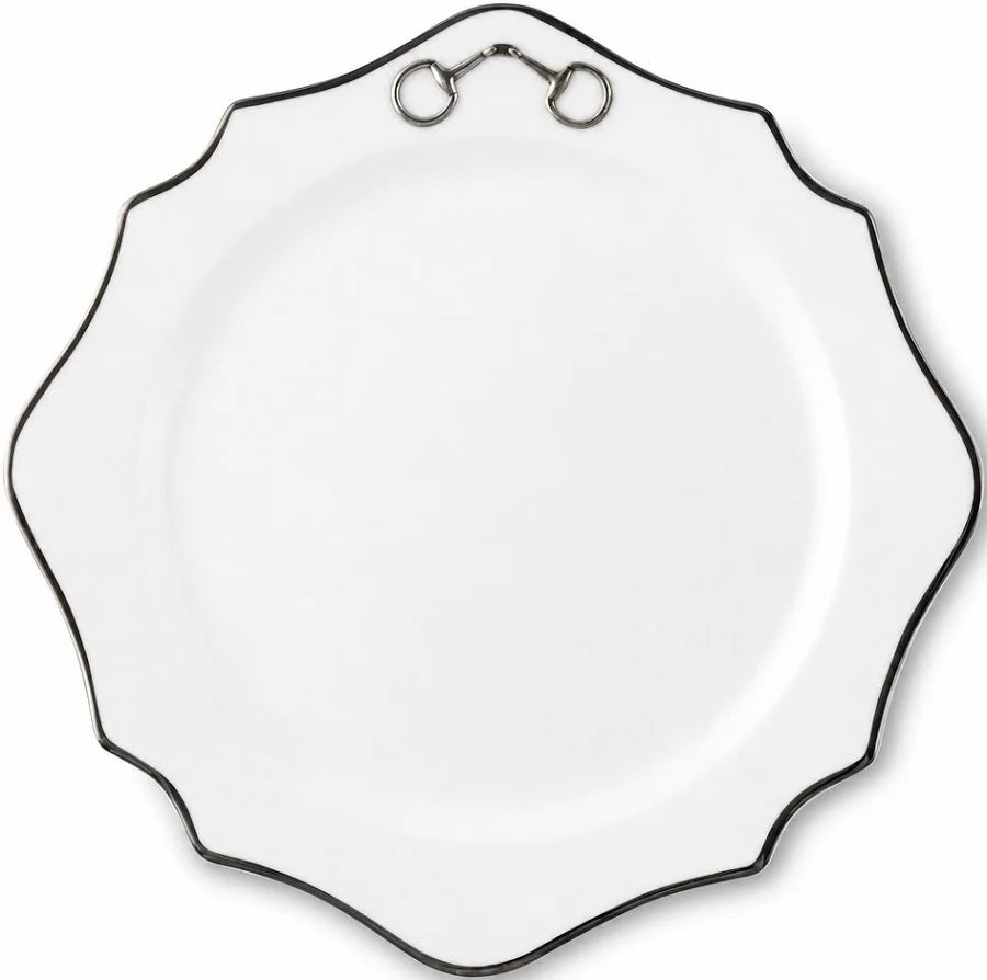 Pewter Bit Bone Scallop Charger