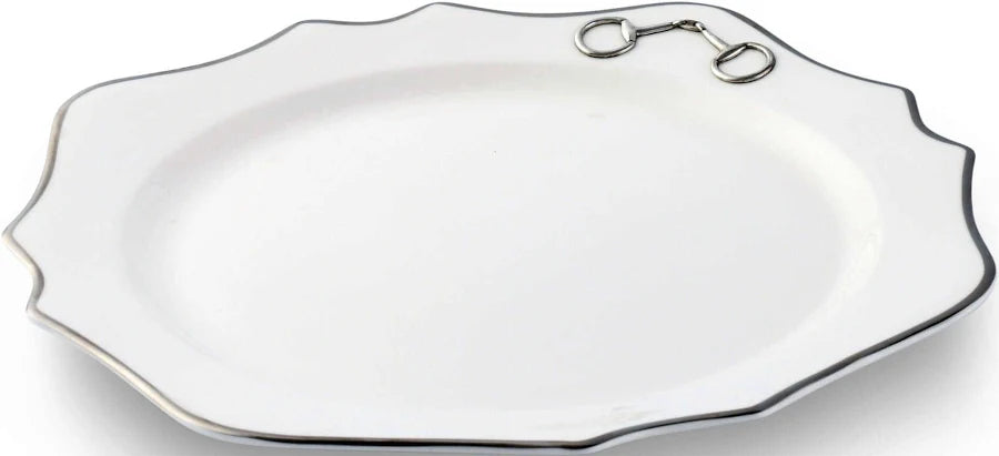 Pewter Bit Bone Scallop Charger