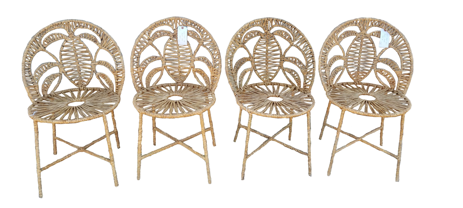 Woven Seagrass and Iron Chair | Set of 2