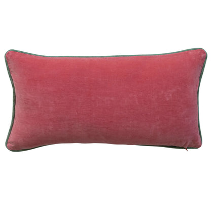 Embroidered Reindeer Lumbar Pillow