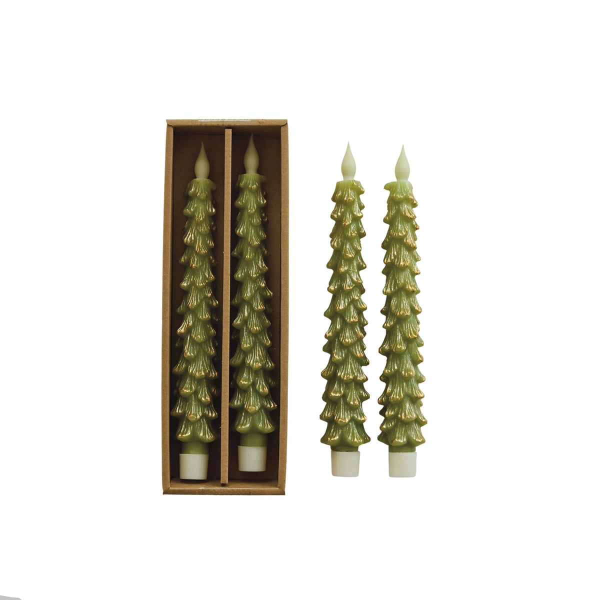 Flameless LED Tree Shaped Taper Candles